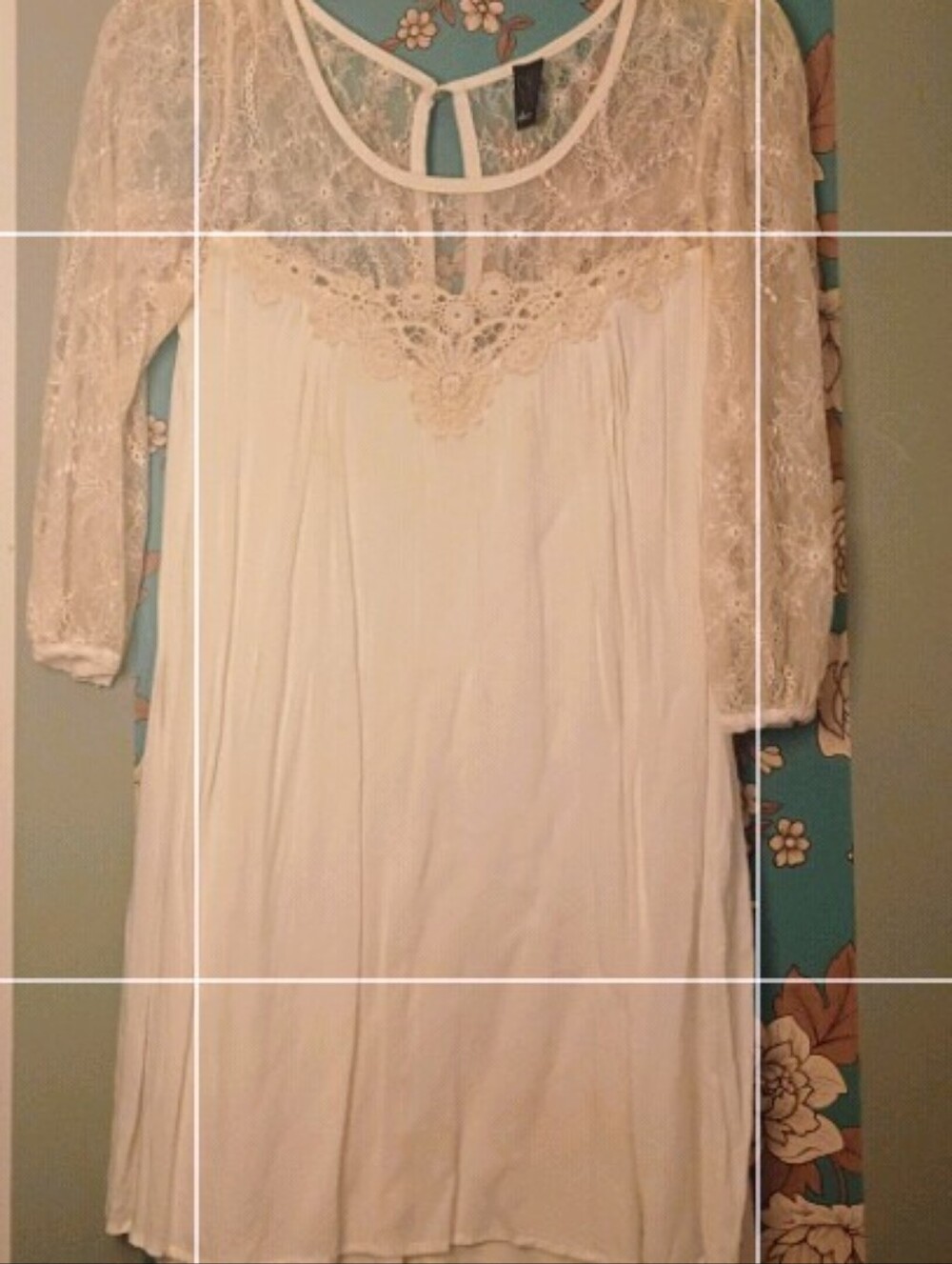 EUC cotton and lace Ella's Moss dress. Cream Sz S